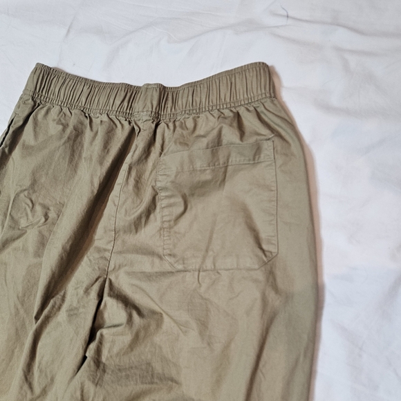 Zara Pull-On Women's Elastic Waist Drawstring Cropped Balloon Pants Khaki Small - Picture 5 of 7